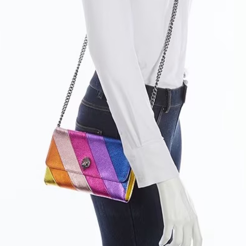 Kurt Geiger London Kensington Metallic Rainbow Wallet Crossbody Bag